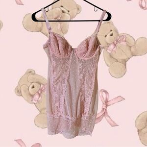 Rampage Pink Sheer Lingerie 1pc